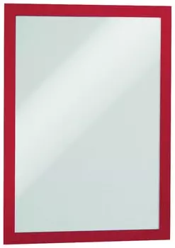 Рамки настенные для рекламы Duraframe, А4, комплект 2 шт., магнитные, самоклеящиеся, красные, Durable