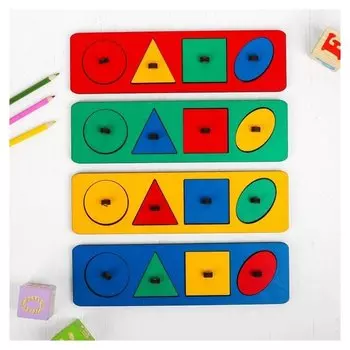 Рамки-вкладыши "Геометрические фигуры" М. Монтессори