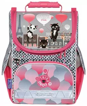 Ранец Tiger Family для начальной школы, Nature Quest, "Think Pink In Paris", 35х31х19 см, 270200