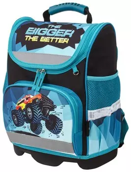 Ранец юнландия Wise для начальной школы, "Monster-truck", 37х29х15 см, 229948