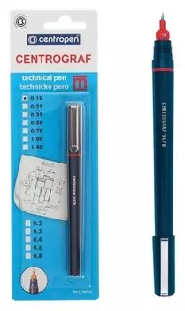 Рапидограф Centropen 9070, 0,18 мм, красный