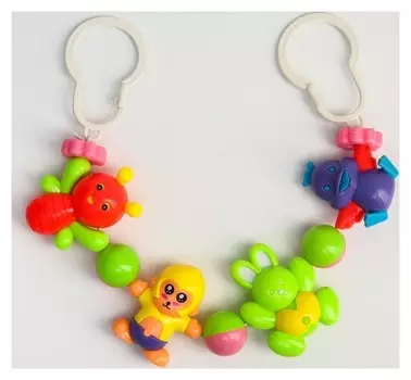 Растяжка на коляску/кроватку «Человечек и друзья», 4 игрушки