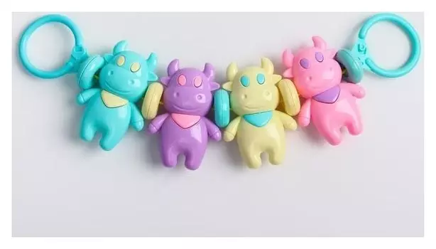 Растяжка на коляску/кроватку «Коровка», 4 игрушки