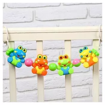 Растяжка на коляску/кроватку «Лягушата», 4 игрушки