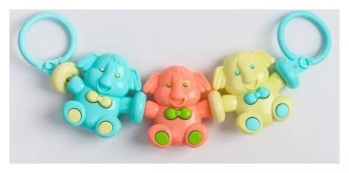 Растяжка на коляску/кроватку «Слоник», 3 игрушки