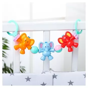 Растяжка на коляску/кроватку «Слоники», 3 игрушки