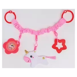 Растяжка - погремушка мягкая на кроватку/коляску «Единорожка», 36 - 62 см