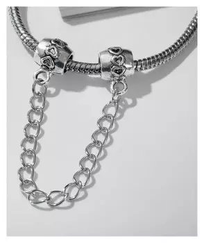 Разделитель "Бусины" на цепочке, цвет серебро