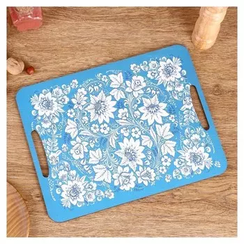 Разделочная доска-поднос "Гжель" 36х28 см