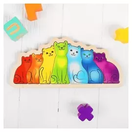 Развивающая доска Разноцветные котята. Радуга
