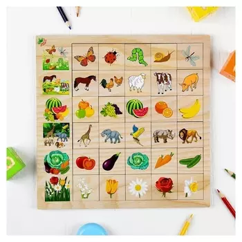 Развивающая игра «Ассоциации природа» из дерева