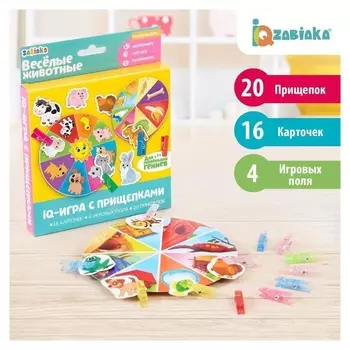 Развивающая игра с прищепками Животные