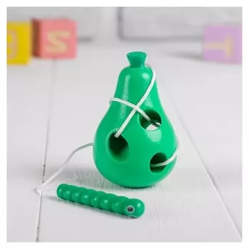 Развивающая игра шнуровка Груша с червячком