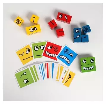 Развивающая игра "Сложи правильно лицо" 20х20х3,5 см