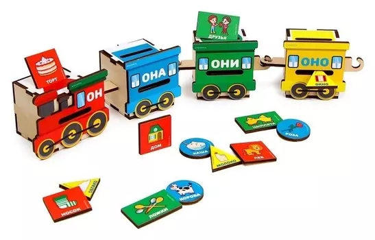 Развивающая игрушка из дерева «Умный паровозик»