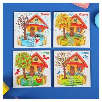 Развивающие пазлы из дерева "Времена года"
