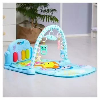 Развивающий коврик «Лев», с пианино, голубой