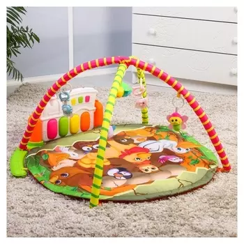 Развивающий коврик «Сказочные птицы», с пианино, 83х83см