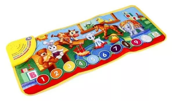 Развивающий музыкальный коврик, воспроизводит песни на стихи А. барто