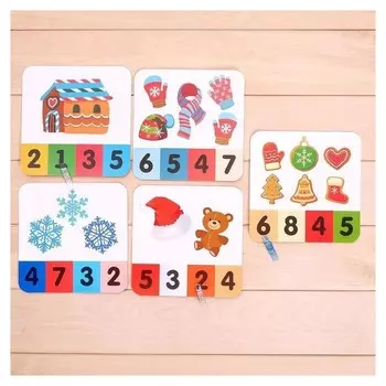 Развивающий набор Iq-прищепки "Новогодние забавы" в пакете