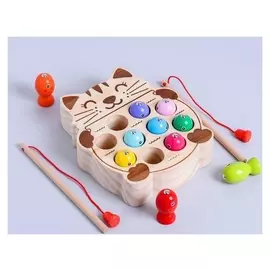 Развивающий набор рыбалка "Рыбки и котик" 15х4х17 см