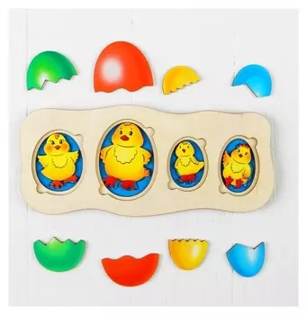 Развивающий пазл Цыплята-ребята, рисунок наклеен