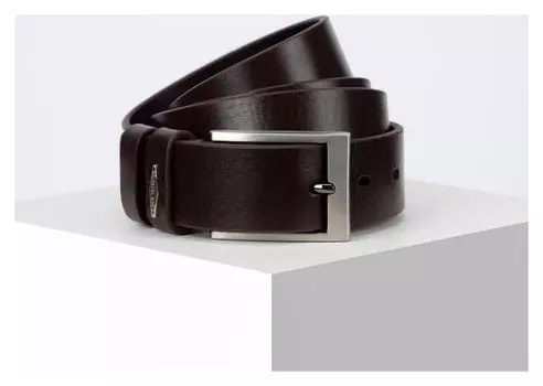 Ремень мужской, ширина 3,5 см, пряжка металл, цвет коричневый