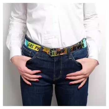 Ремень женский голография "GRL PWR"