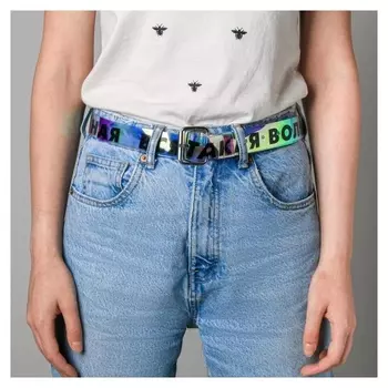 Ремень женский из зеркальной кожи "Вся такая волшебная"