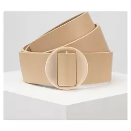 Ремень женский, матовый, пряжка золото, пластик, без прокола, цвет бежевый