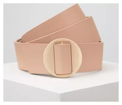Ремень женский, матовый, пряжка золото, пластик, без прокола, цвет розовый