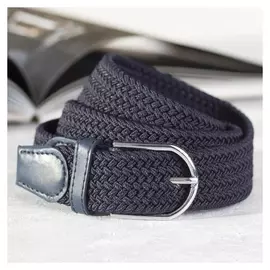 Ремень женский, резинка плетёнка, пряжка металл, ширина 3,5 см, цвет синий