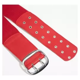 Ремень женский, резинка, ширина 7,5 см, цвет красный