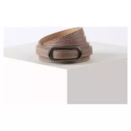 Ремень женский, ширина 1,1 см, гладкий, пряжка металл, цвет розовый