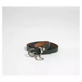 Ремень женский, ширина 1,4 см, винт, пряжка металл, цвет зелёный