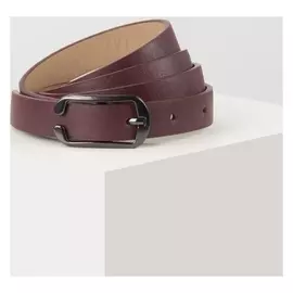 Ремень женский, ширина 1,8 см, гладкий, пряжка металл, цвет бордовый