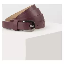 Ремень женский, ширина 1,8 см, гладкий, пряжка металл, цвет бордовый