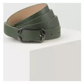 Ремень женский, ширина 1,8 см, гладкий, пряжка металл, цвет зелёный