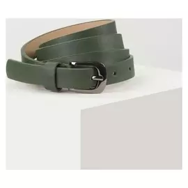 Ремень женский, ширина 1,8 см, гладкий, пряжка металл, цвет зелёный
