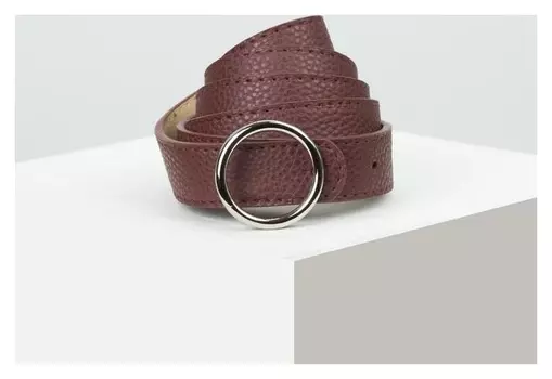 Ремень женский, ширина - 1,8 см, пряжка металл, цвет тёмно-бордовый