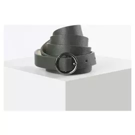 Ремень женский, ширина - 1 см, пряжка металл, цвет тёмно-зелёный