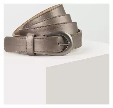 Ремень женский, ширина 2,3 см, гладкий, пряжка металл, цвет бронзовый