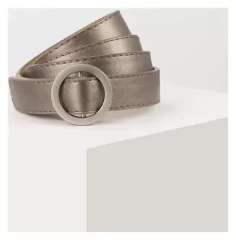 Ремень женский, ширина 2,3 см, гладкий, пряжка металл, цвет бронзовый