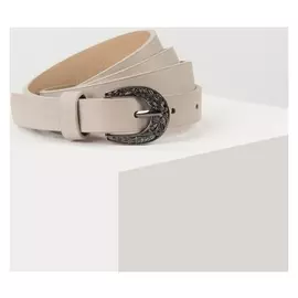 Ремень женский, ширина 2,3 см, гладкий, пряжка металл, цвет серый