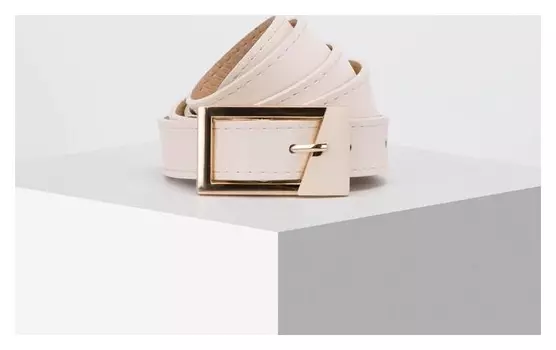 Ремень женский, ширина 2,3 см, гладкий, винт, пряжка металл, цвет бежевый