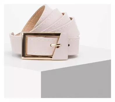 Ремень женский, ширина 2,3 см, гладкий, винт, пряжка металл, цвет серый