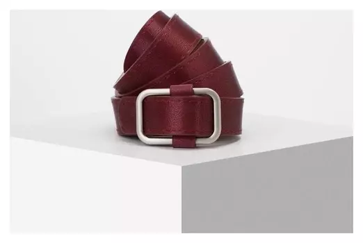 Ремень женский, ширина 2,3 см, гладкий, затяжка, цвет бордовый