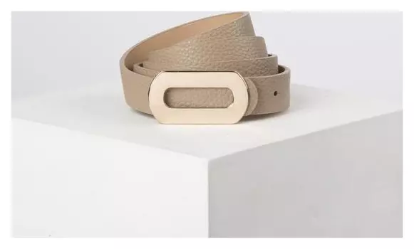 Ремень женский, ширина 2,3 см, пряжка металл, цвет бежевый