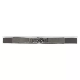 Ремень женский, ширина 2,5 см, резинка, пряжка серебро, цвет тёмно-серый