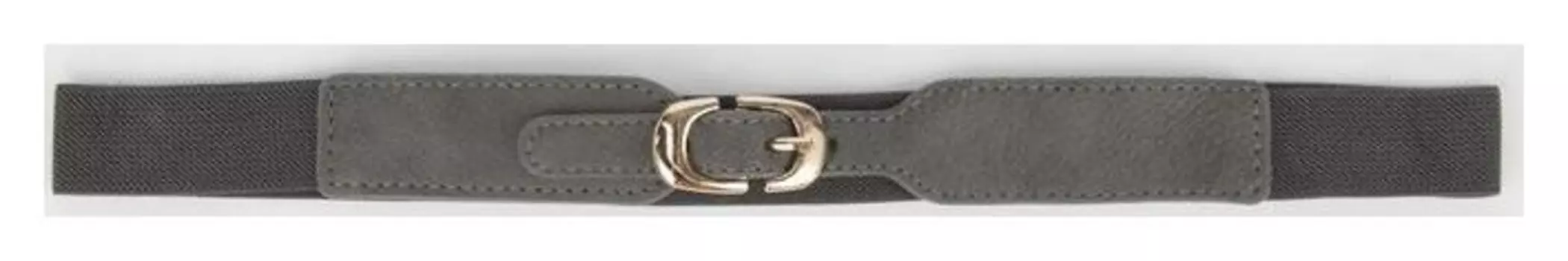 Ремень женский, ширина 2,5 см, резинка, пряжка серебро, цвет тёмно-серый